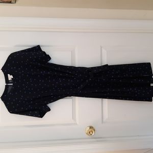 Ava and Viv Navy Blue and Light Blue Polka Dot Dress. Size X